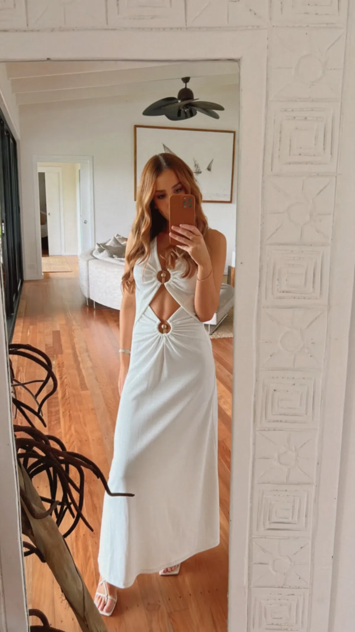 Christopher Esber Vertical Orbit Front Dress White Size 8 - Image 5