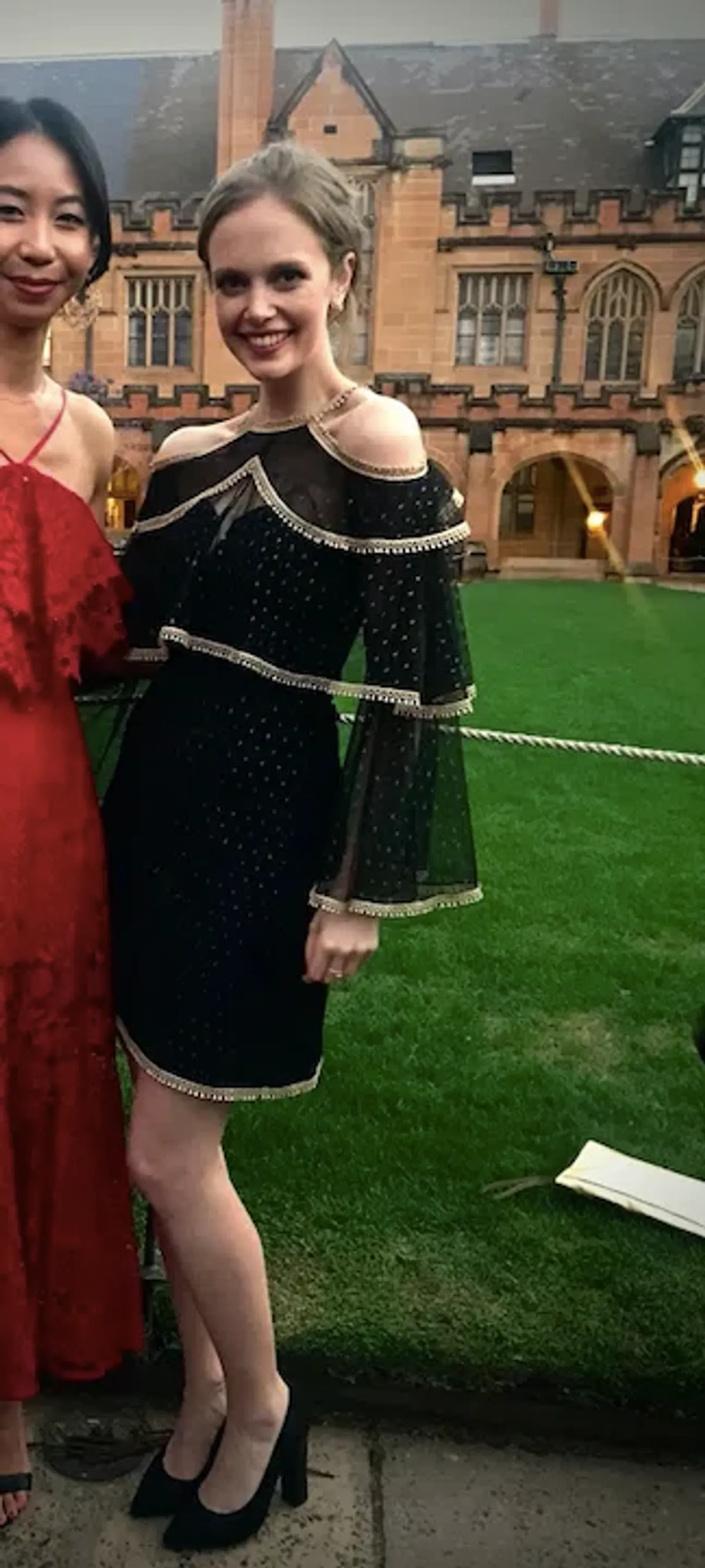 Thurley Moondance Mini Dress Black Gold Size 8 - Image 3