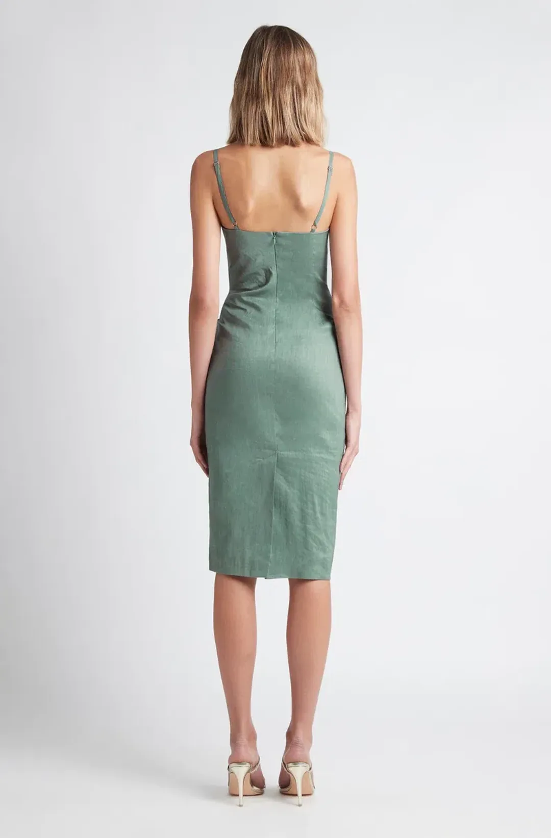 Sheike Vortex Midi Dress Sage Green Size 8 for rent on The Volte - main image