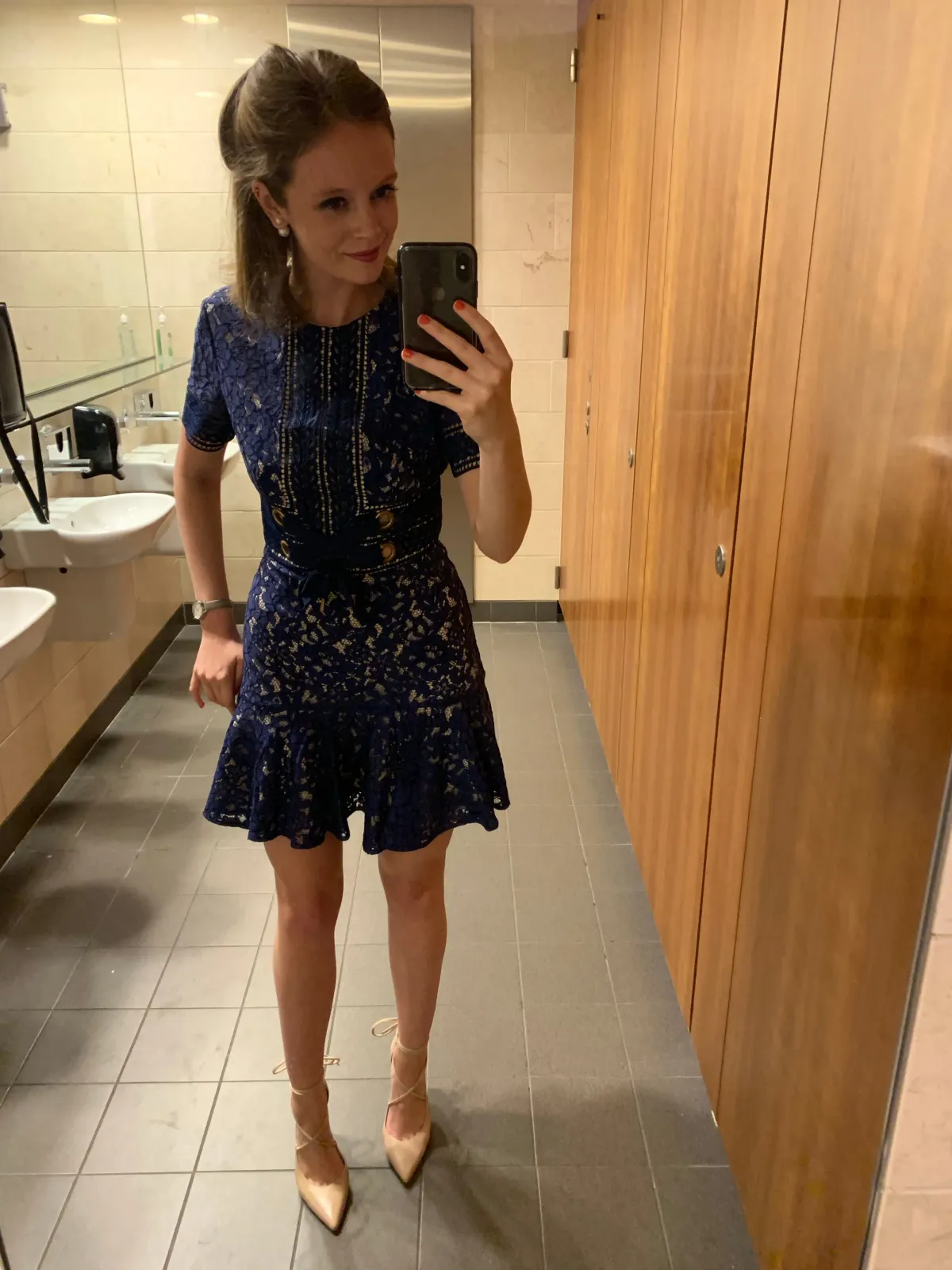 Lover Flora Flip Mini Dress Navy Print Size 8 - Image 3