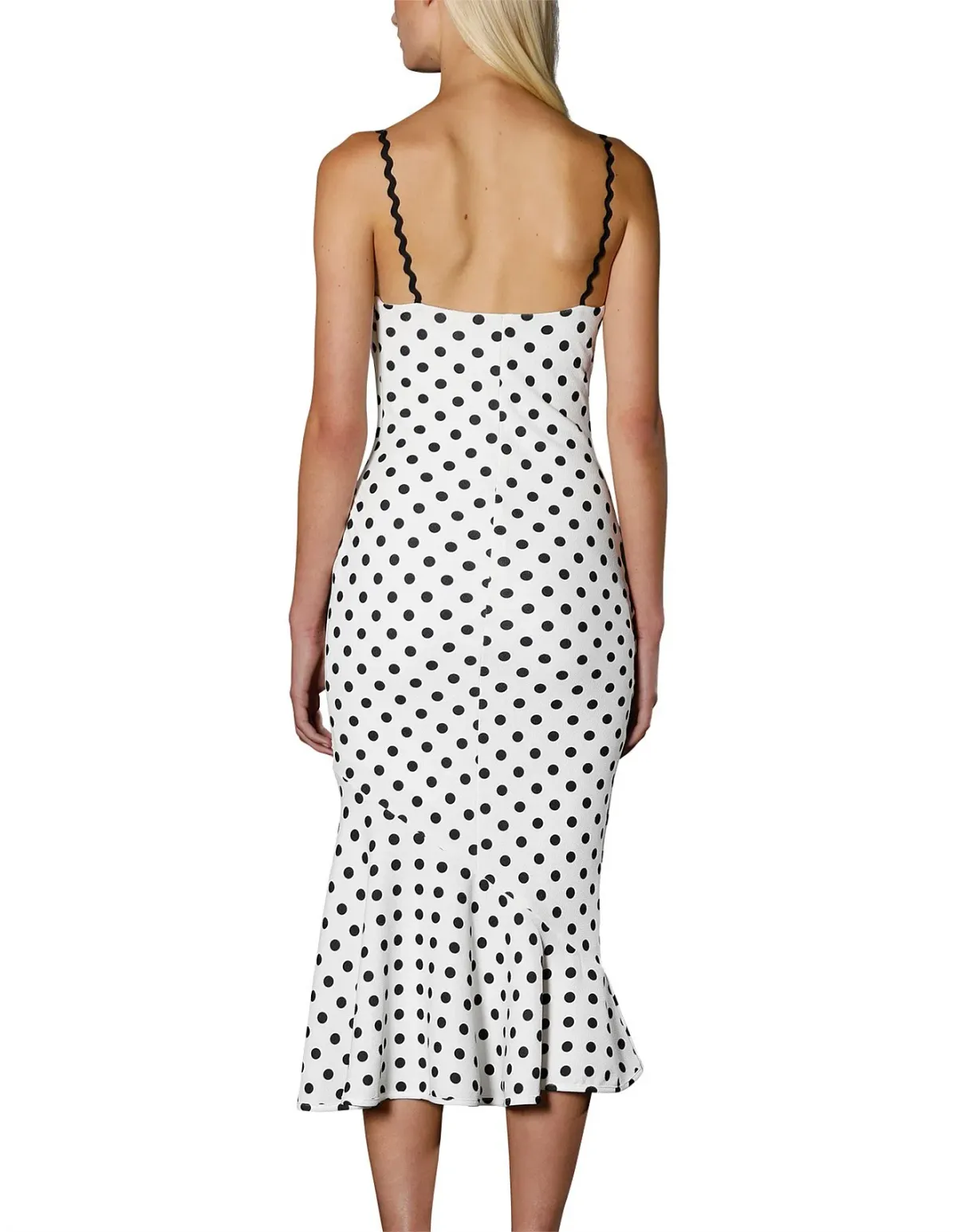 By Johnny Polka Bias Slip Midi Dress Print Size 12 - Image 2