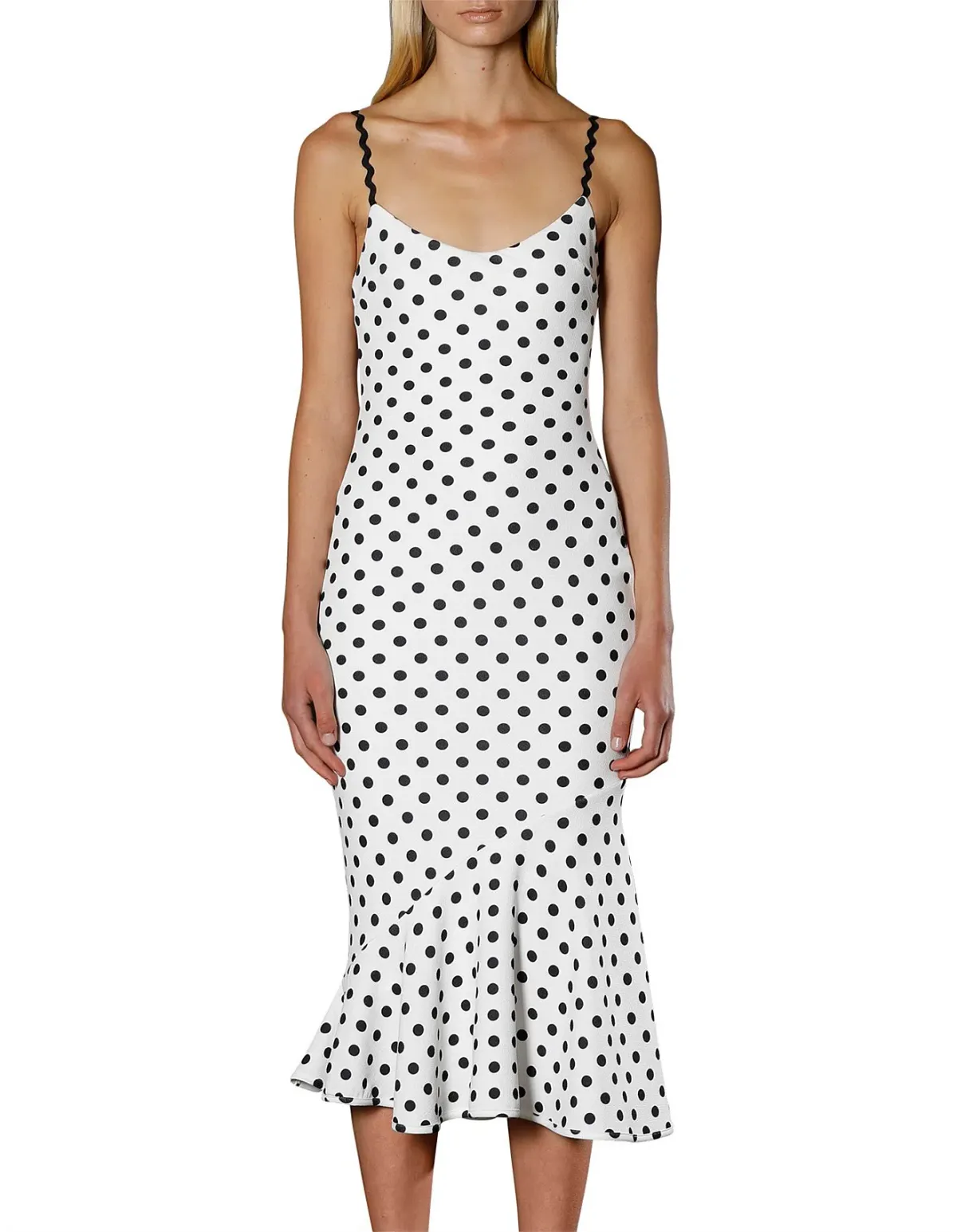 By Johnny Polka Bias Slip Midi Dress Print Size 12 - Image 1