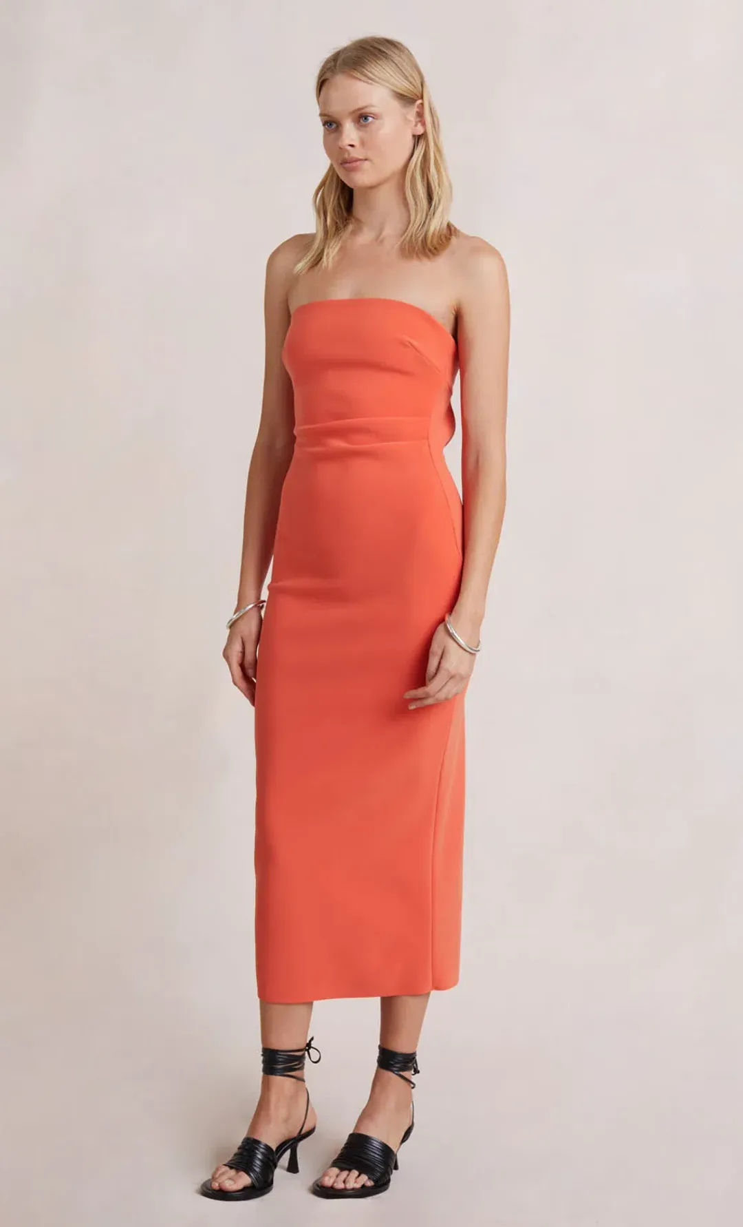 Bec and Bridge Cecily Midi Dress Orange Size 10 for rent on The Volte - main image