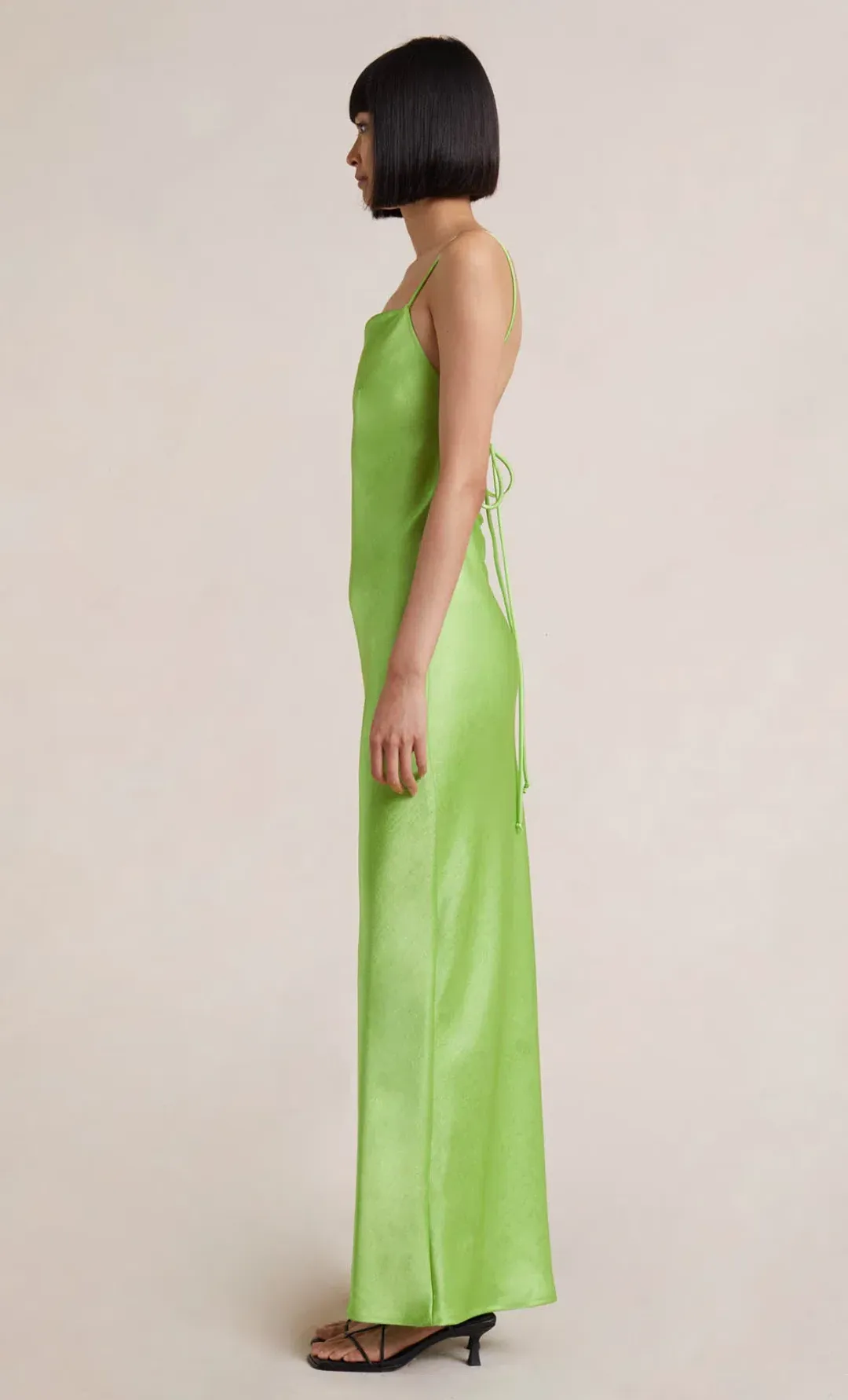 Bec & Bridge The Dreamer Tie Back Maxi Dress Lime Green Size 10 for rent on The Volte - main image