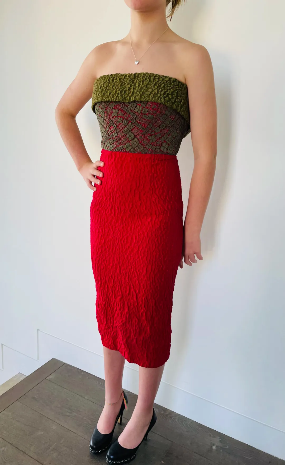 Alex Perry Strapless Dress Red Size 6 for rent on The Volte - main image