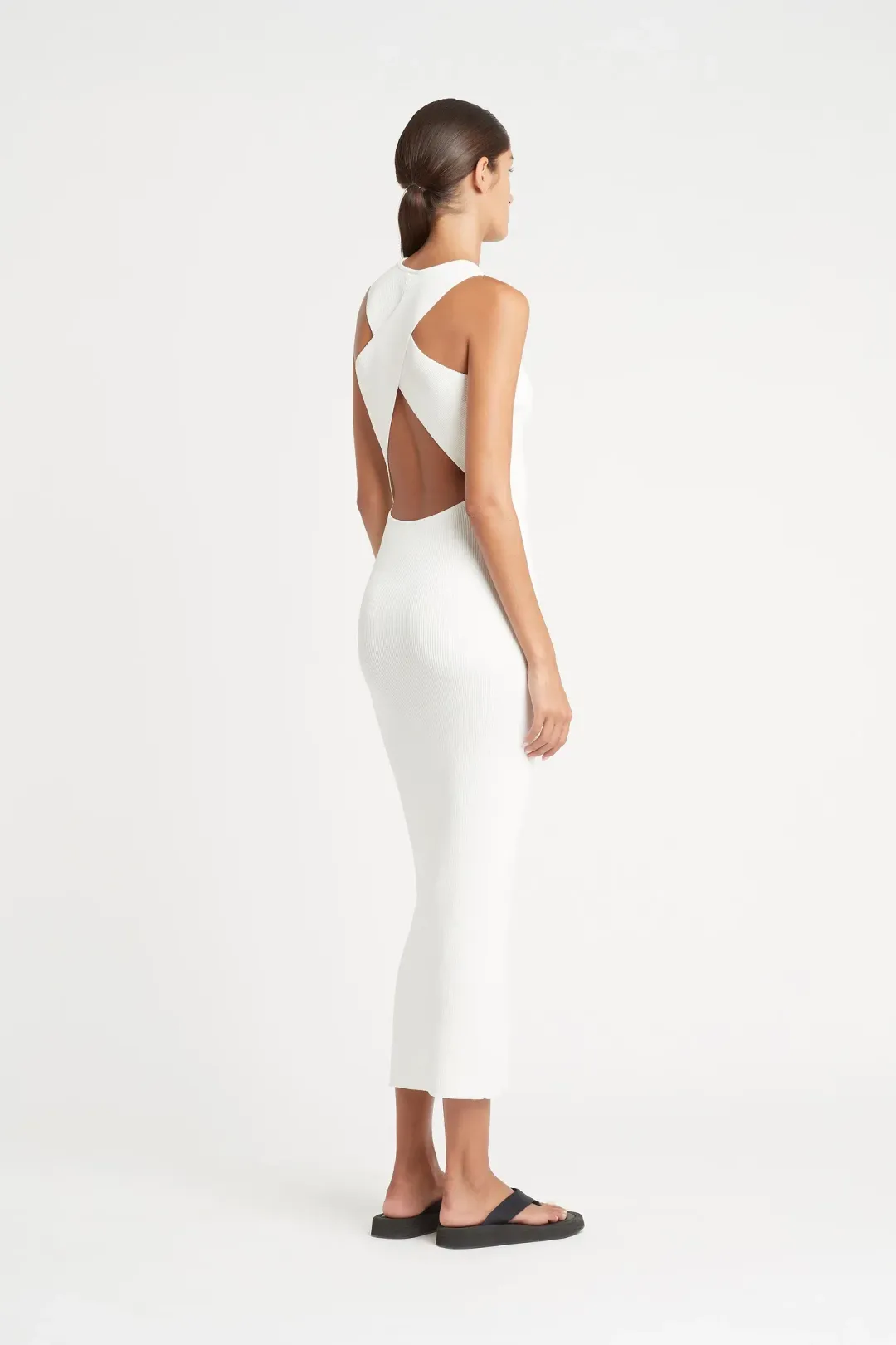 Sir the Label Celena Cross Back Dress White Size 8 for rent on The Volte - main image