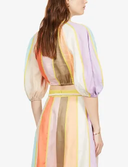 Zimmermann Lola Panelled Crop Top and Skirt Set Spliced Size 8 for rent on The Volte - image 2