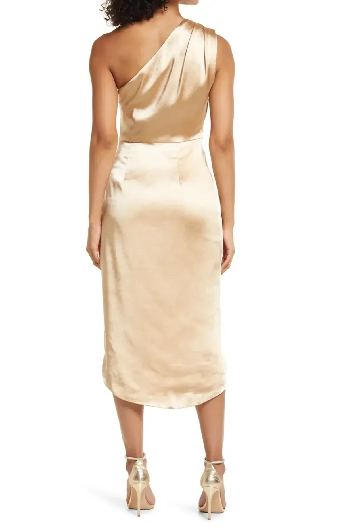 Elliatt Cassini One Shoulder Dress Gold Size 8 - Image 2