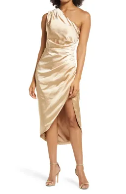 Elliatt Cassini One Shoulder Dress Gold Size 8 for rent on The Volte - image 1