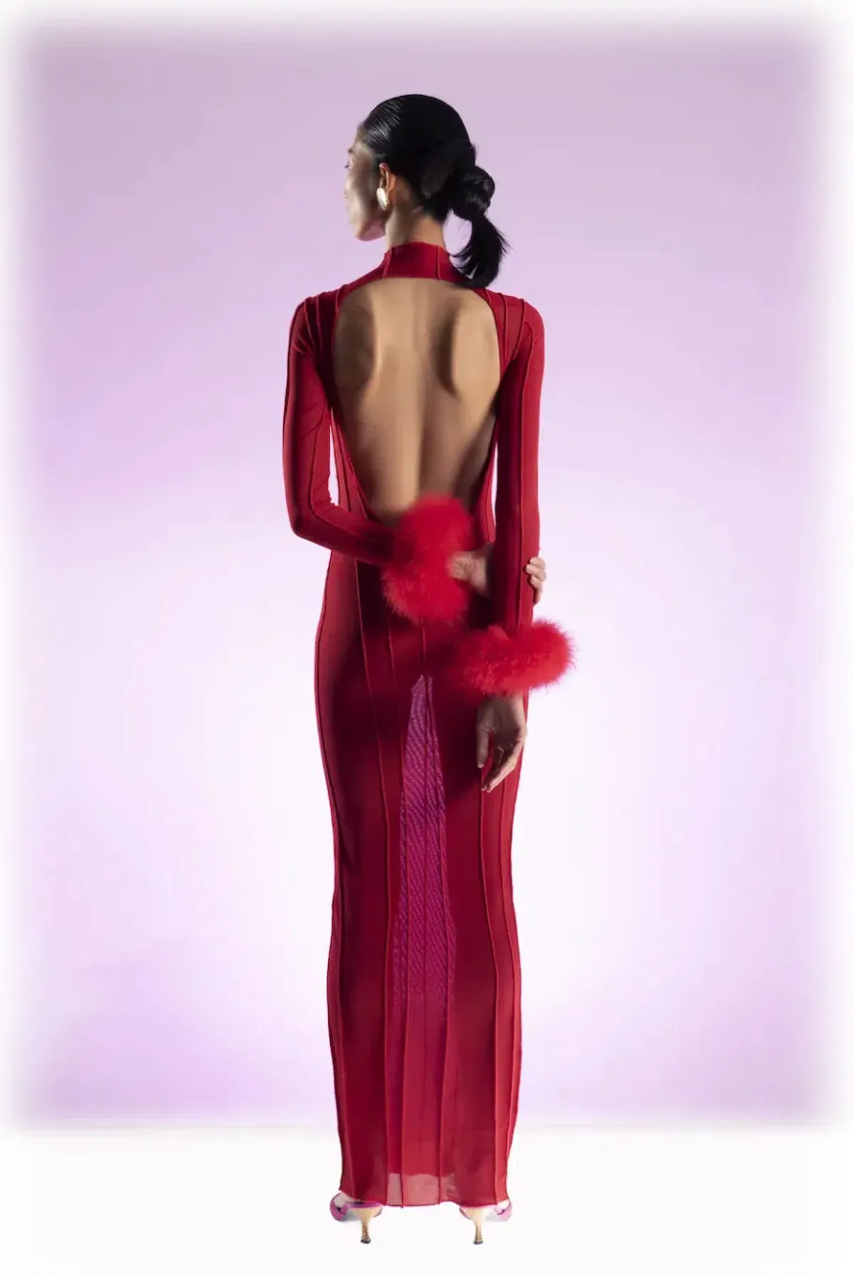 Fancì Club Silky Dress Red Size S - Image 3