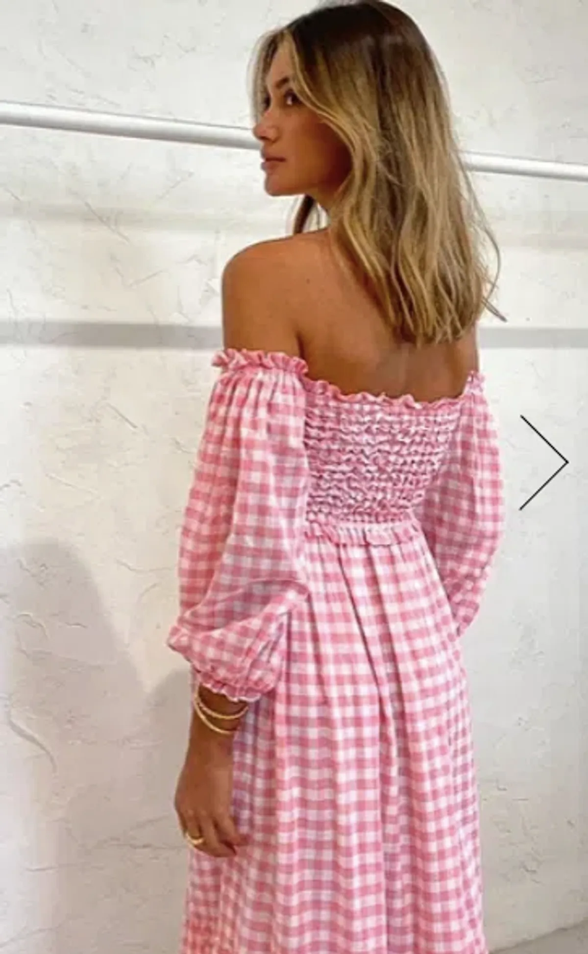 Steele Jacques Dress Pink Check Size 8 - Image 2