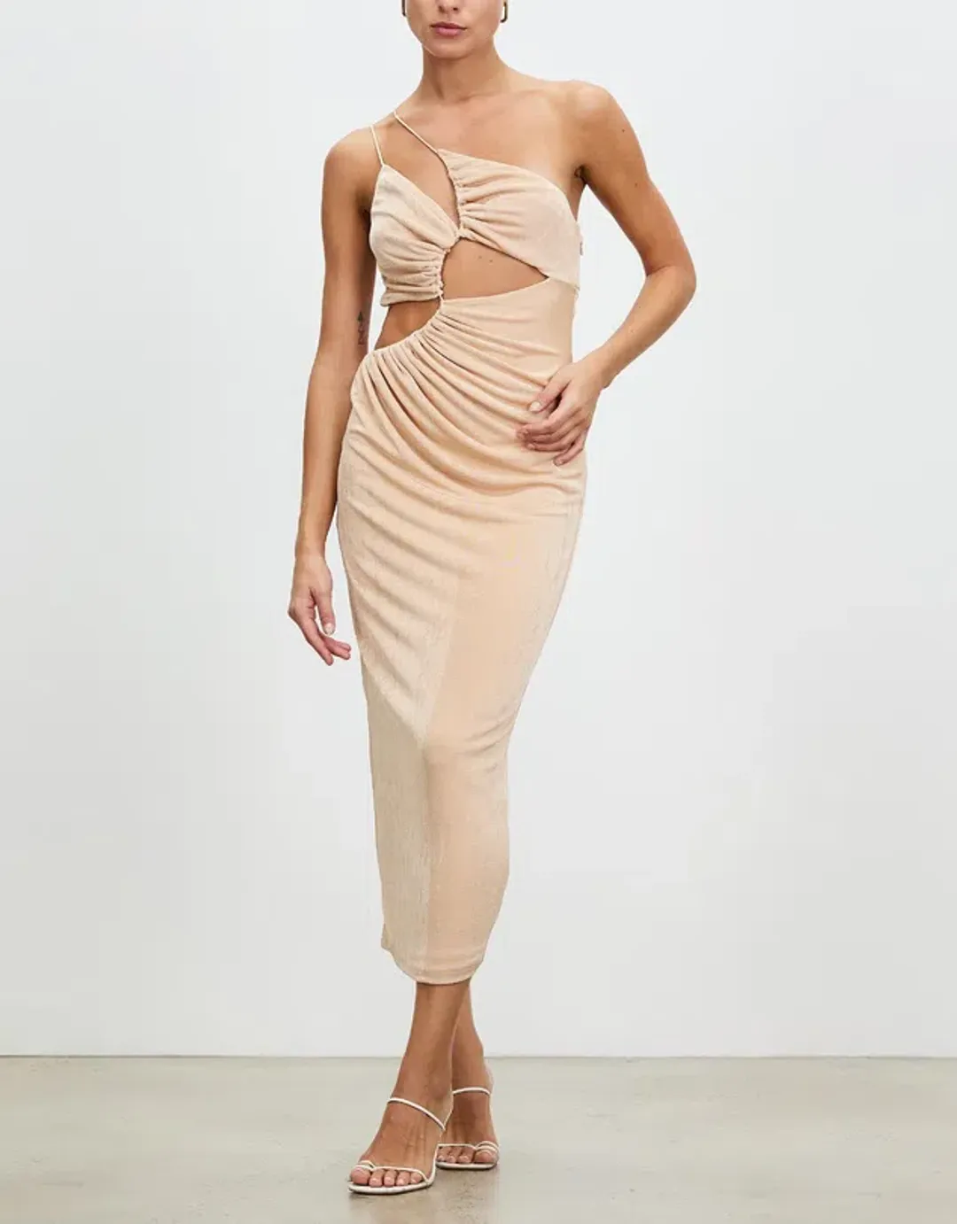 Misha Bernette Slinky Jersey Midi Dress Rose Pink Size 8 for rent on The Volte - main image