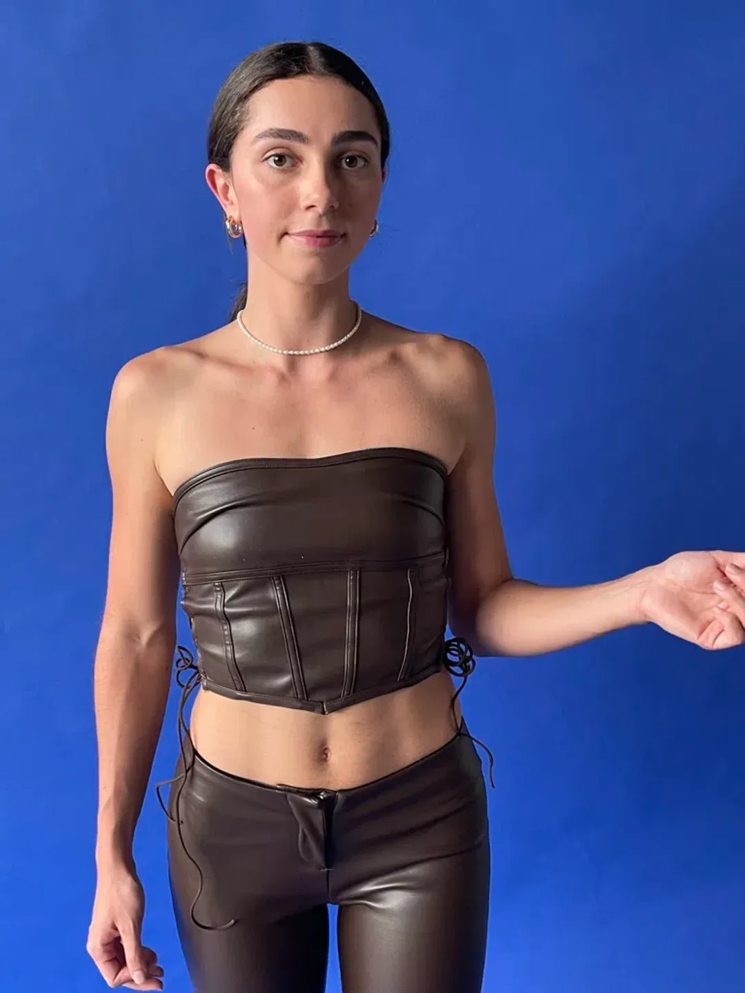 I.AM.GIA Vena Top & Estyn Pants Set Brown Size 6 for rent on The Volte - main image