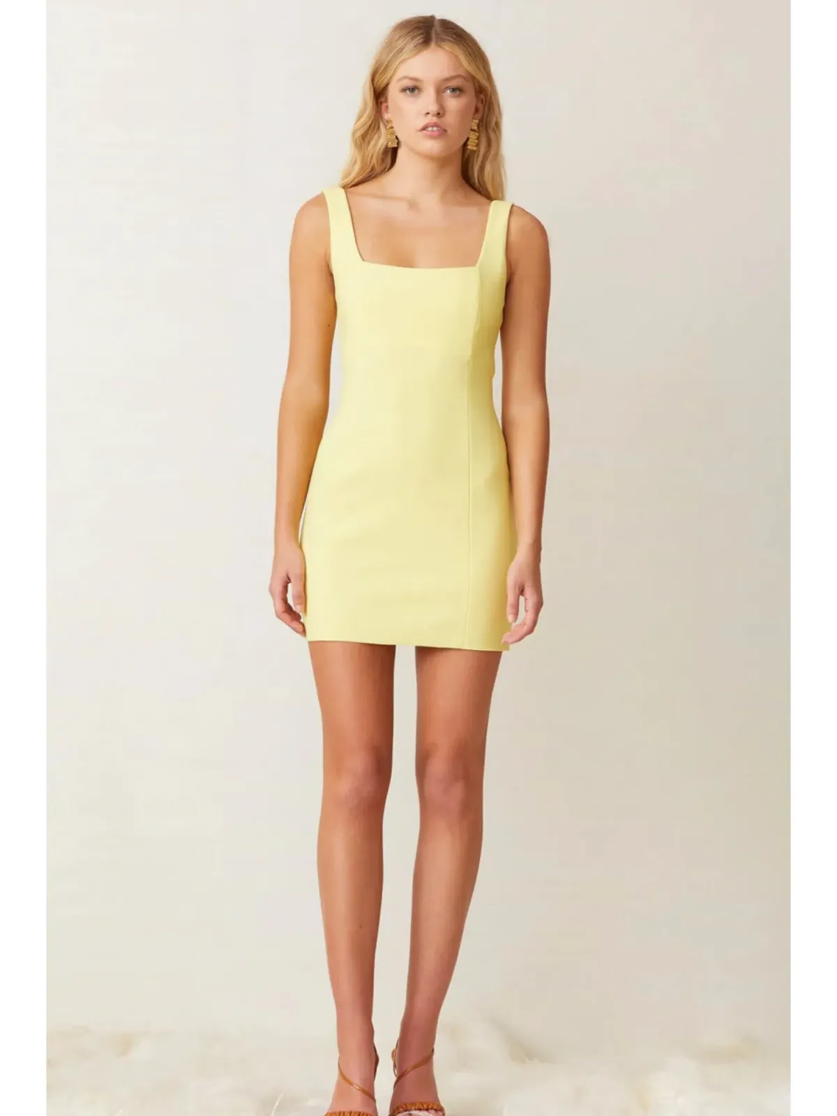 Bec & Bridge Gemma Mini Dress Banana Yellow Size AU 6 for rent on The Volte - main image