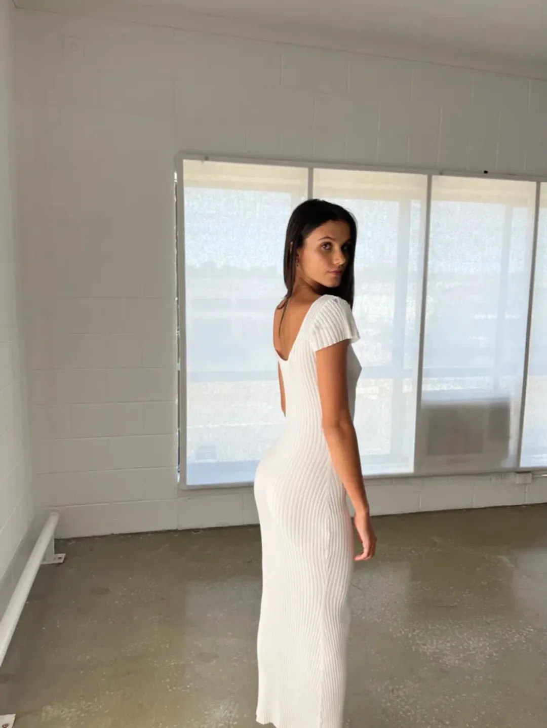 Bec & Bridge Millie Knit Midi Dress White Size 6 for rent on The Volte - main image