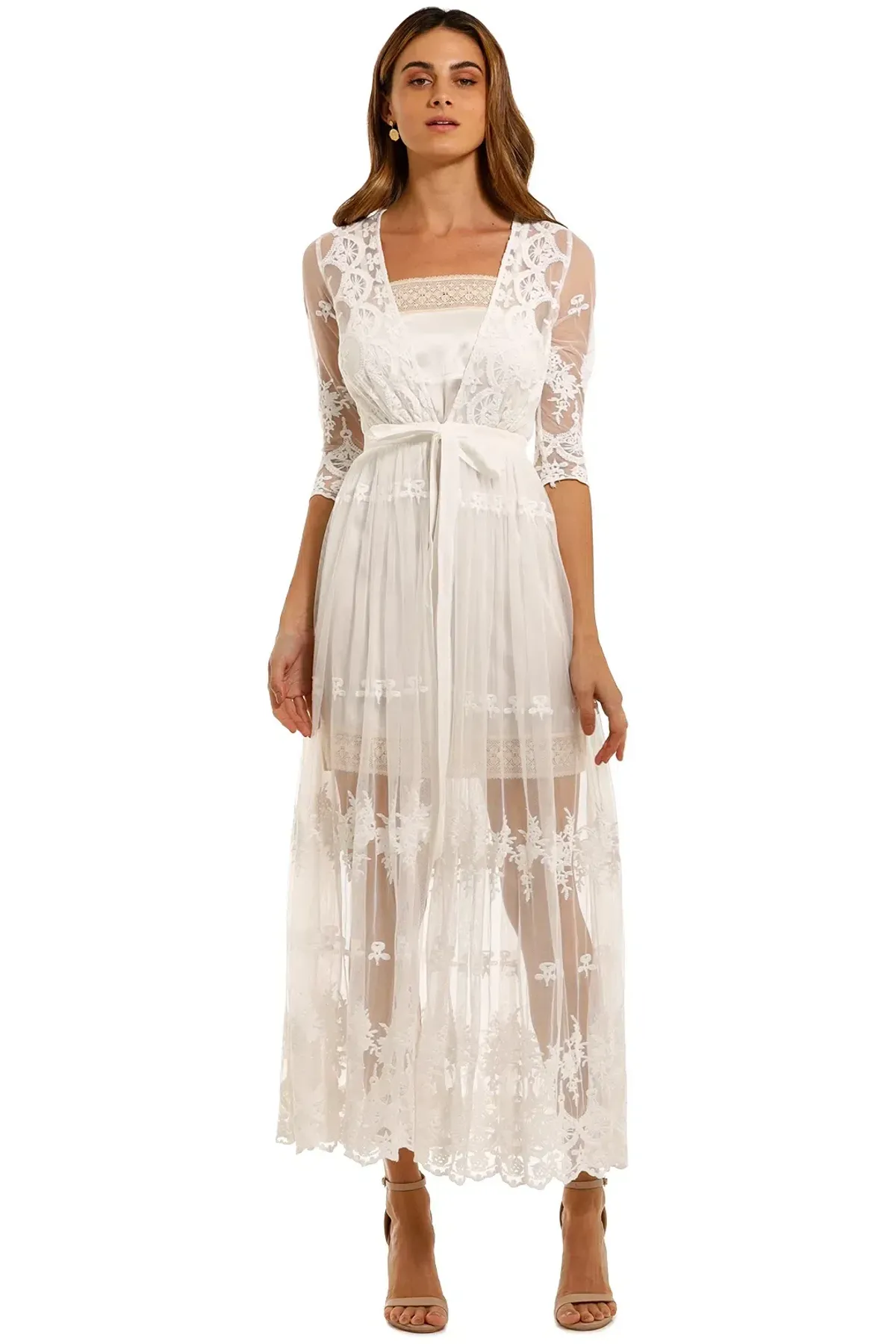 Spell Canyon Moon Mesh Duster White Size S for rent on The Volte - main image