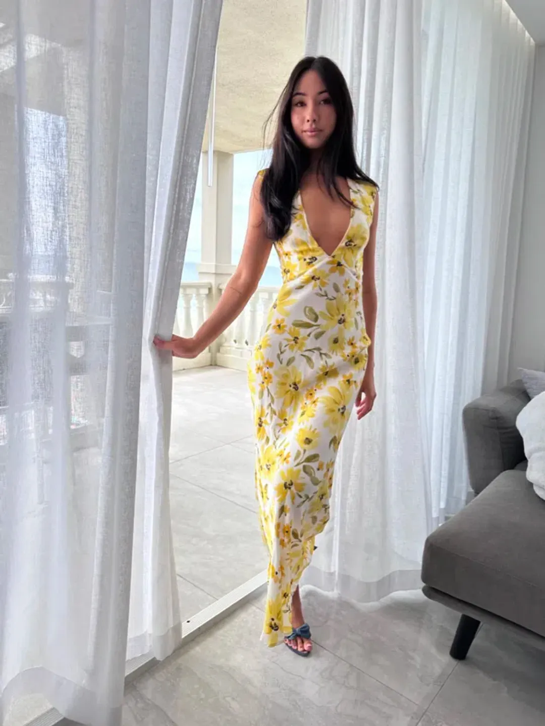 Bec & Bridge Daphne Midi Dress Print Size 6 for rent on The Volte - main image