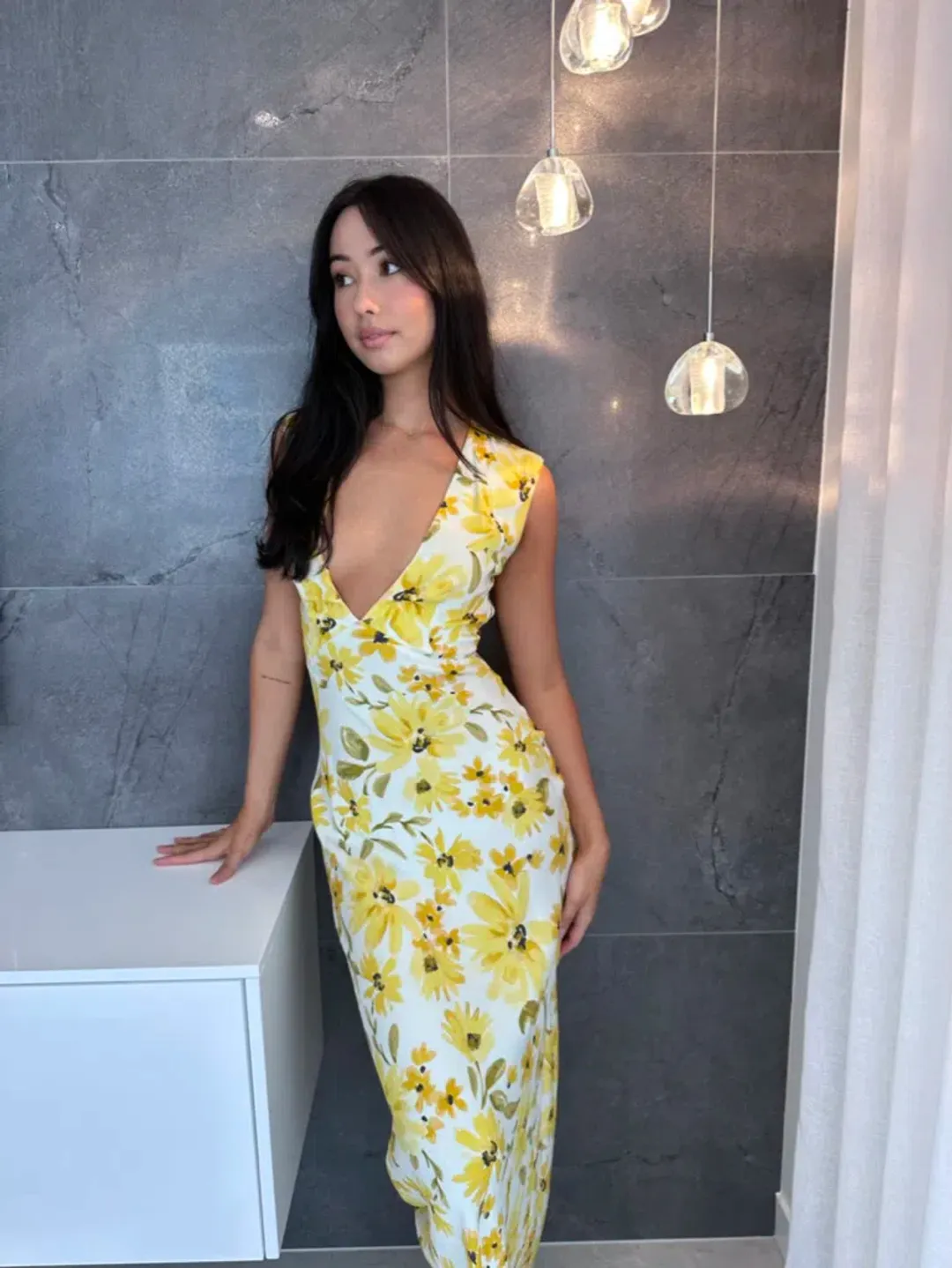 Bec & Bridge Daphne Midi Dress Print Size 6 for rent on The Volte - main image