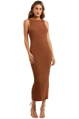 Bec & Bridge Déjà Vu Midi Dress Brown Size 6 for rent on The Volte - image 1