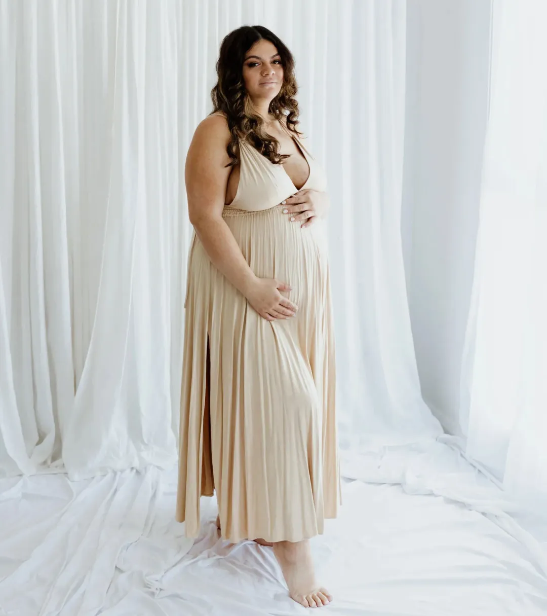 We Are Reclamation 'Everyday Is Joy' Slip Dress Nude - One Size Fits Most (XS-XXXL) for rent on The Volte - main image