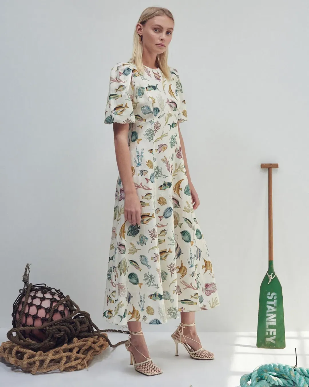 Alemais Wanda Midi Dress Print Size 12 for rent on The Volte - main image