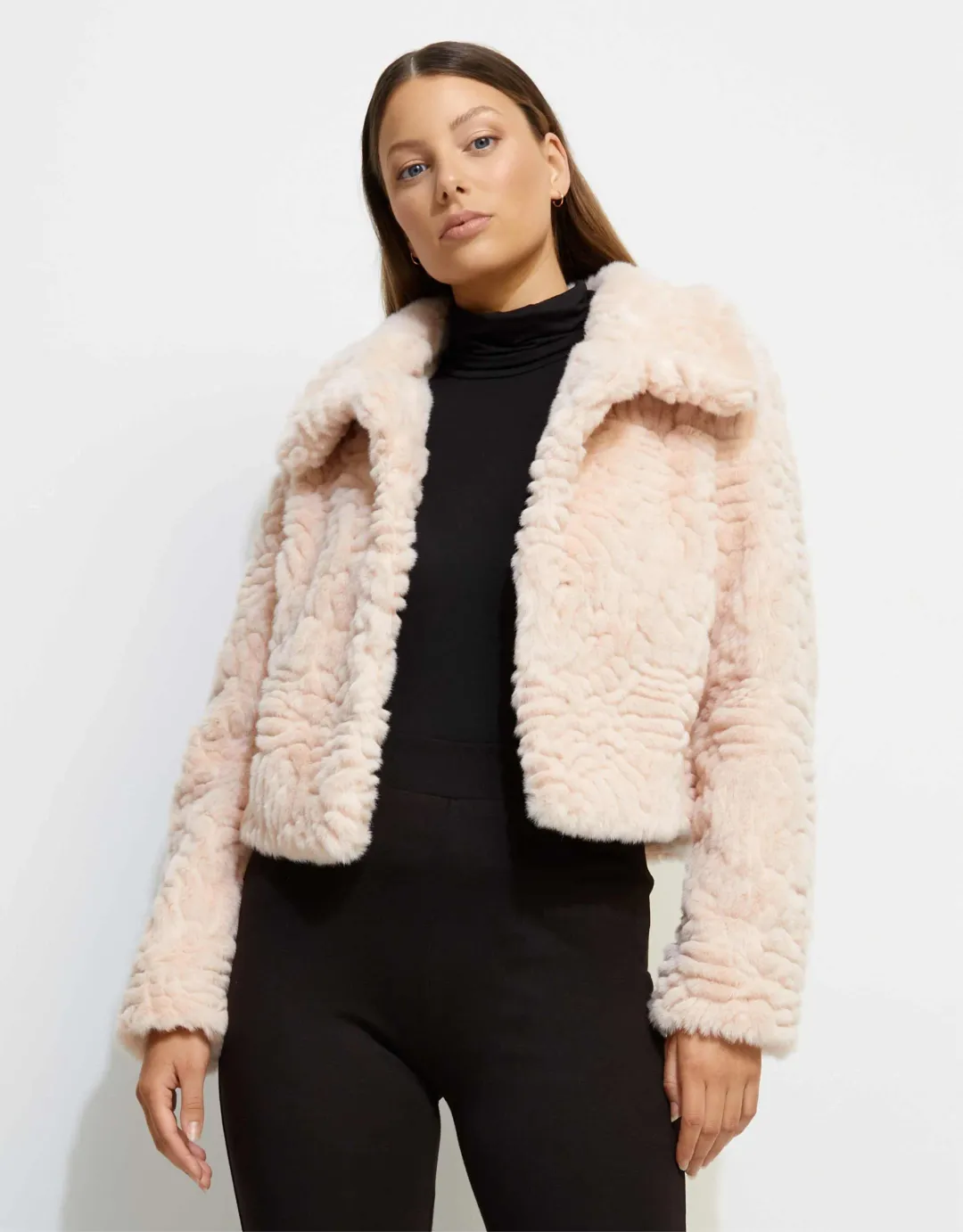 Unreal Fur Lily Jacket Peach Size 12 for rent on The Volte - main image