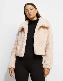 Unreal Fur Lily Jacket Peach Size 12 for rent on The Volte - image 1