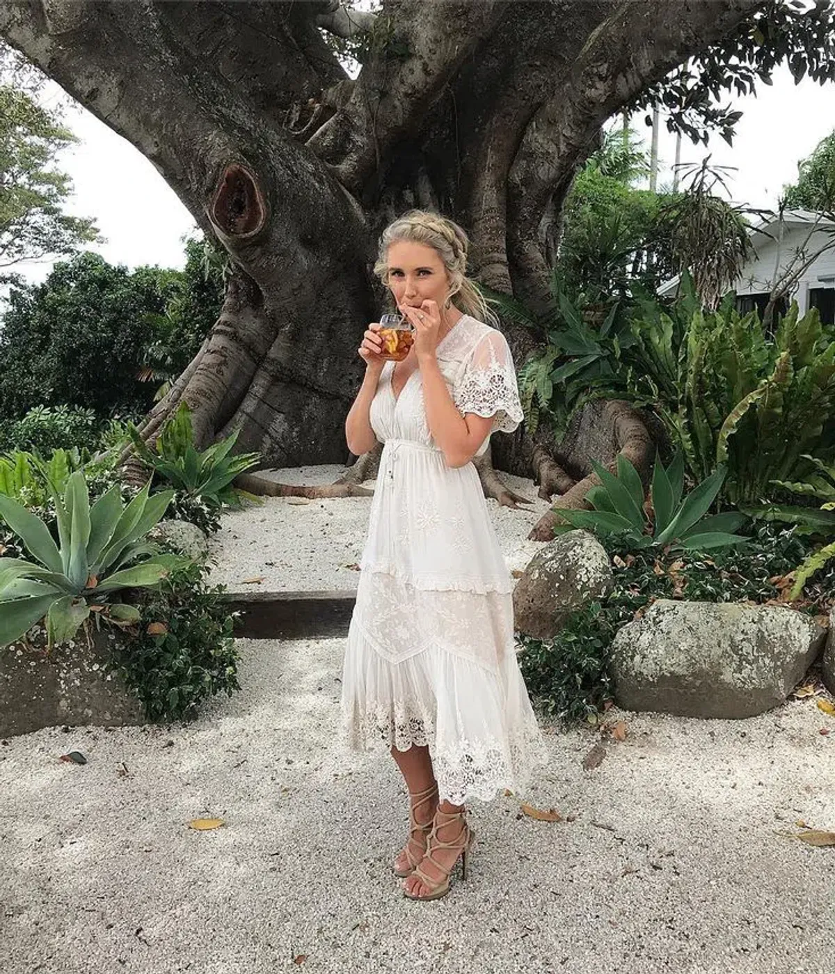 Spell & The Gypsy Maggie Embroidered Midi Dress Cream Size XS - Image 2