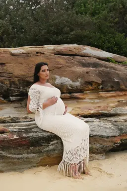 Fillyboo Brooke Crochet Maxi Dress Cream Size M for rent on The Volte - image 2