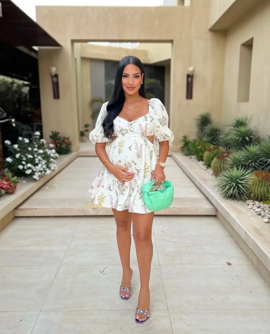 Zimmermann Jeannie Puff Sleeve Mini Dress Floral Size 1 / Au 10 for rent on The Volte - main image