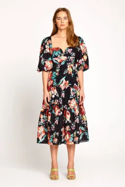 Alice McCall Baby Dee Midi Dress Black Print Size 12 for rent on The Volte - image 1