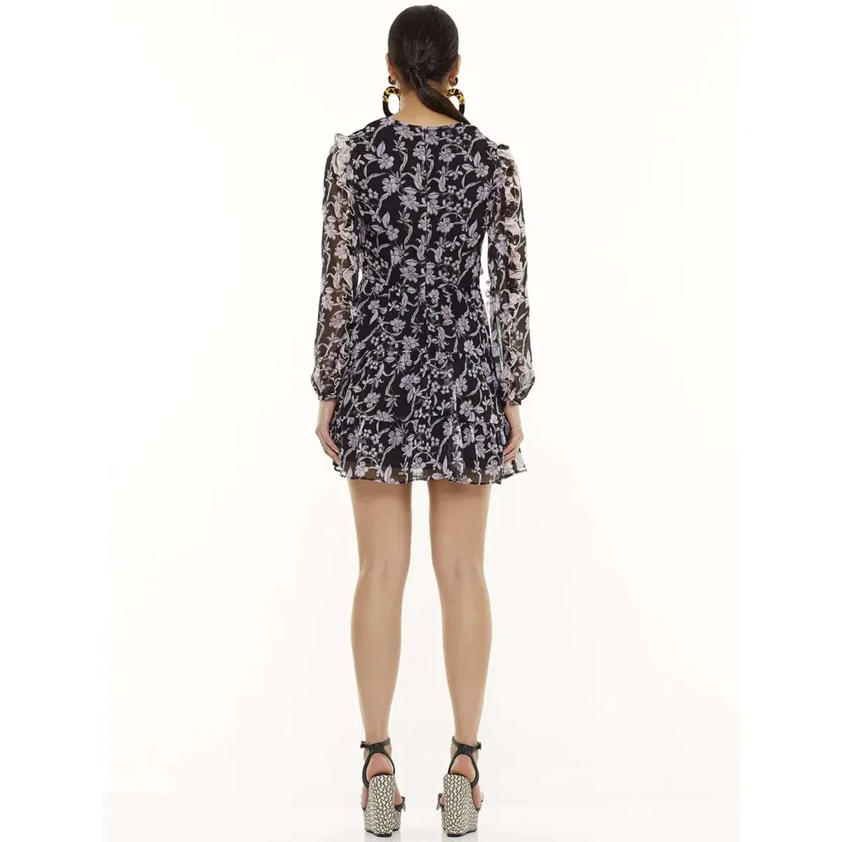 Talulah Blooming Long Sleeve Mini Dress Print Size 8 - Image 3