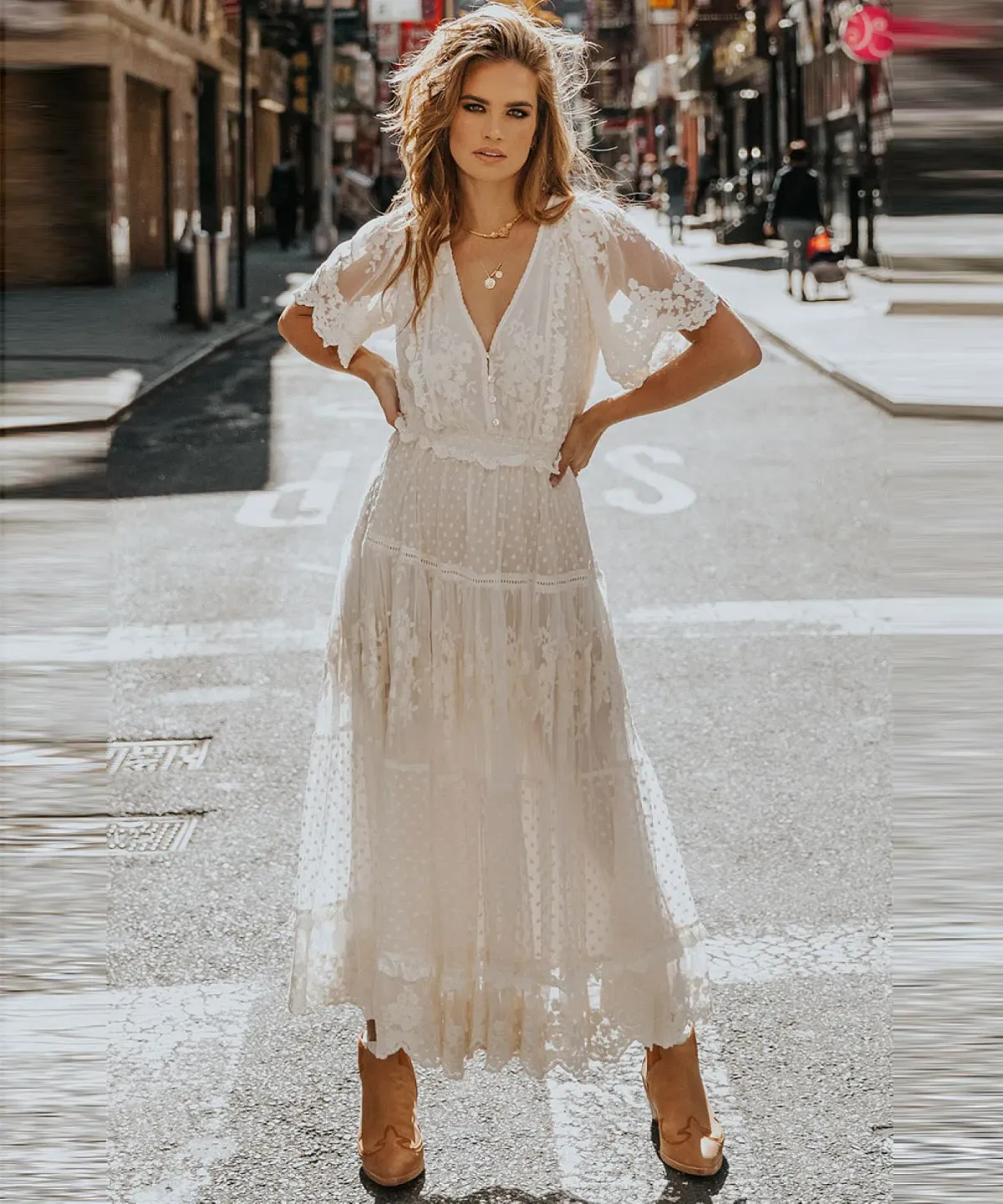 Spell & the Gypsy Dawn Lace Gown Cream Size XXL - Image 1