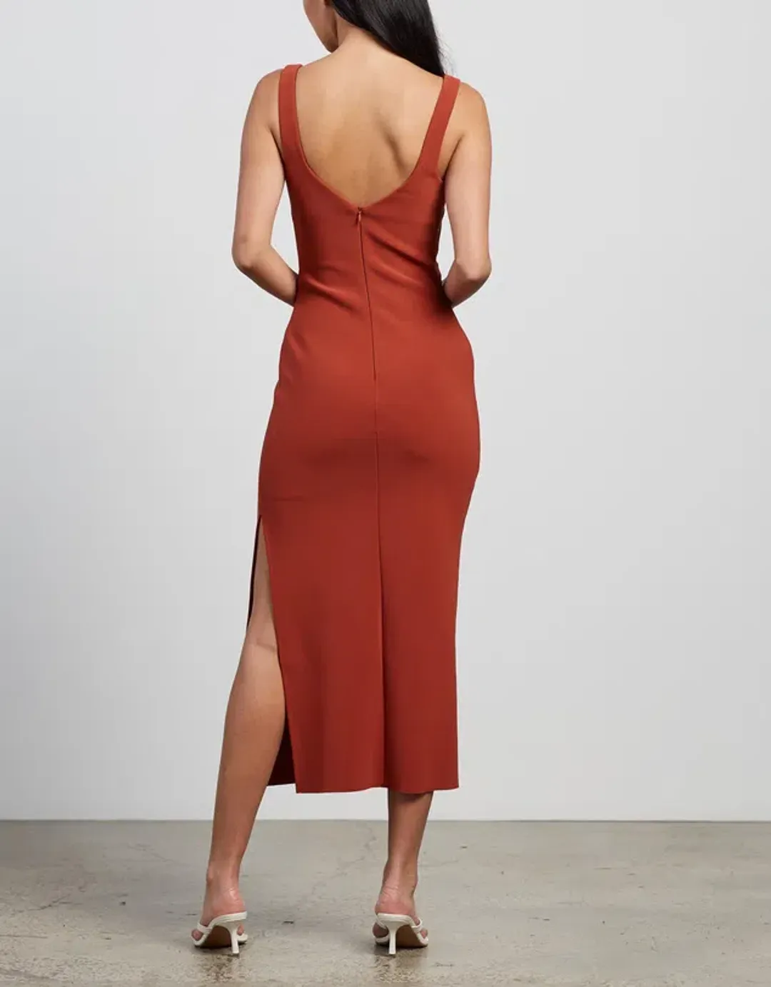 BEC + BRIDGE Joelle Midi Dress ORANGE Size AU 6 for rent on The Volte - main image
