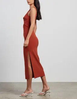 BEC + BRIDGE Joelle Midi Dress ORANGE Size AU 6 for rent on The Volte - image 3