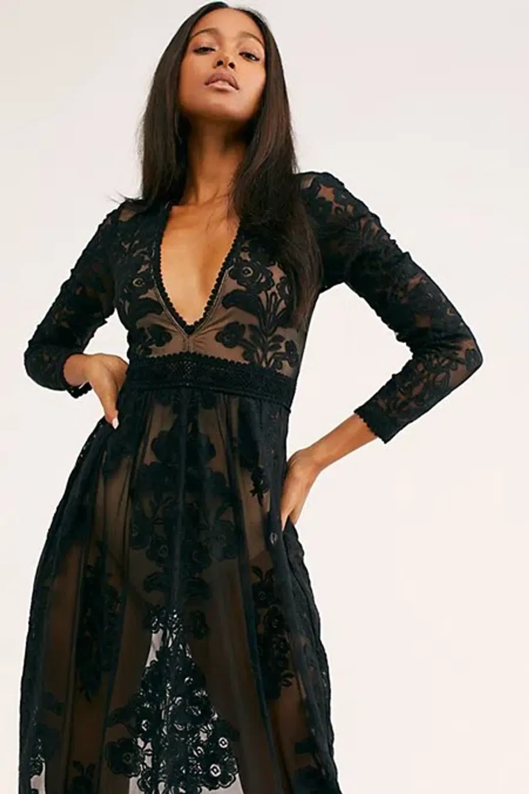 For Love & Lemons Temecula Maxi Dress Black Size M for rent on The Volte - main image