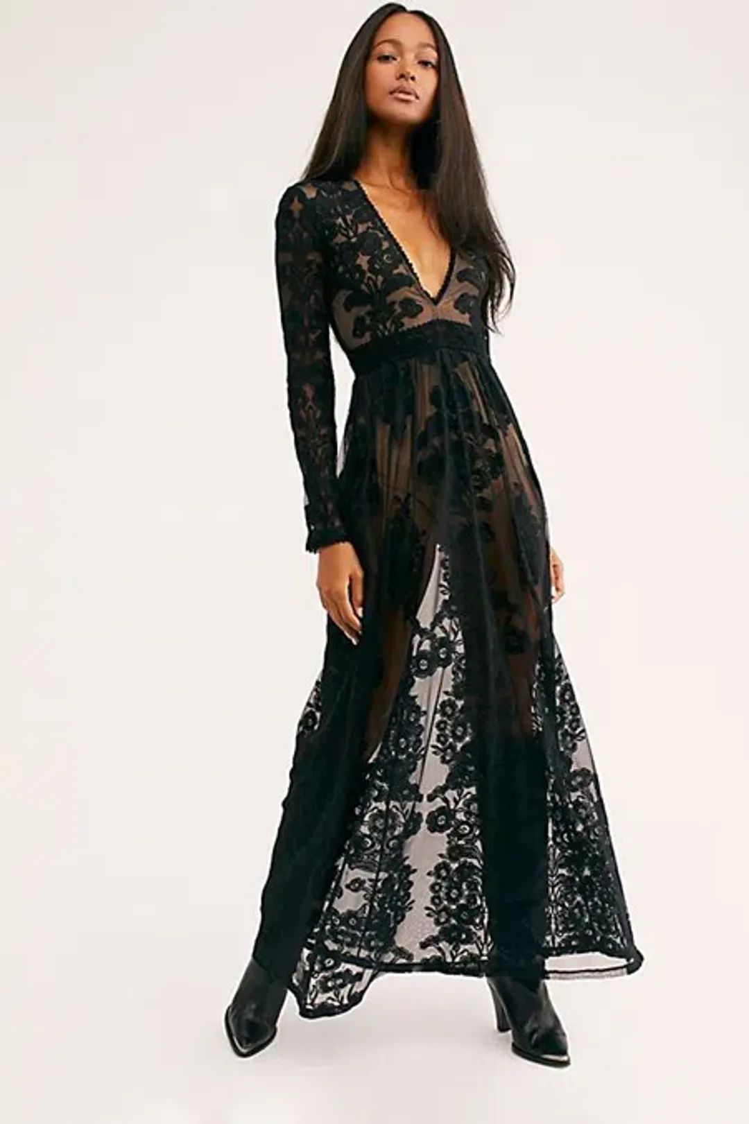 For Love & Lemons Temecula Maxi Dress Black Size M for rent on The Volte - main image