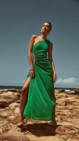 Sonya Moda Nour Maxi Dress in Forest Green Size 6 for rent on The Volte - image 4