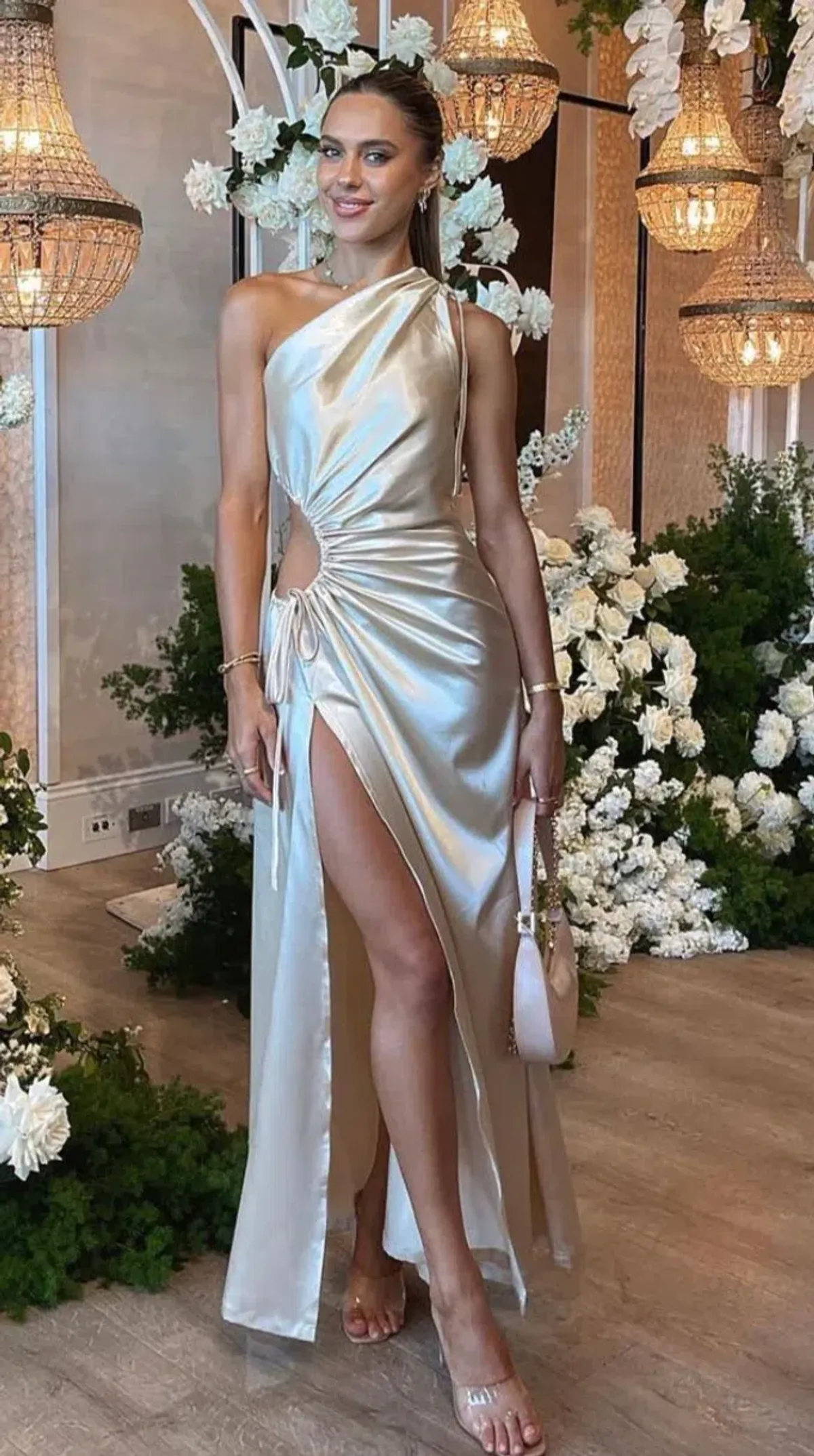 Sonya Moda Nour Ocean Pearl Maxi Dress Off White/Beige Size 6 - Image 1