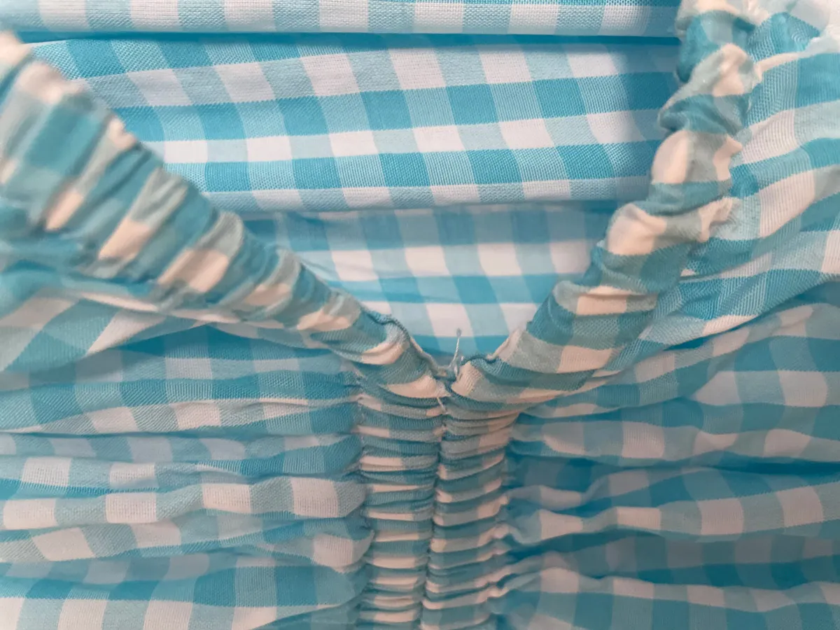 Scanlan Theodore Gingham Cutout Dress in Blue Size 8 - Image 6