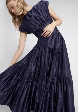 Aje Serendipity Reflection Midi Dress Washed Indigo Size 10 for rent on The Volte - image 2