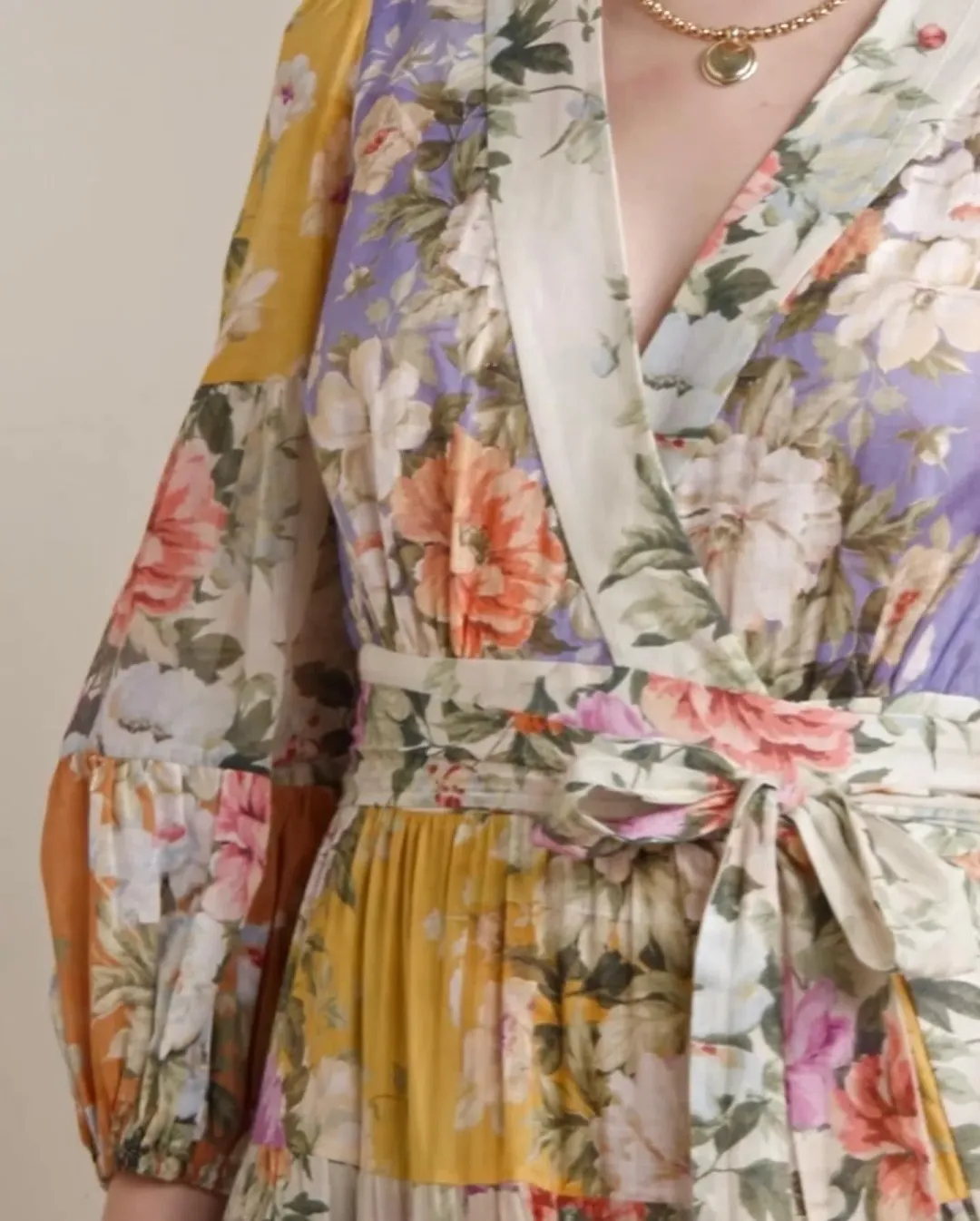 Zimmermann Pattie Wrap Midi Wrap Dress Print Size 4 for rent on The Volte - main image