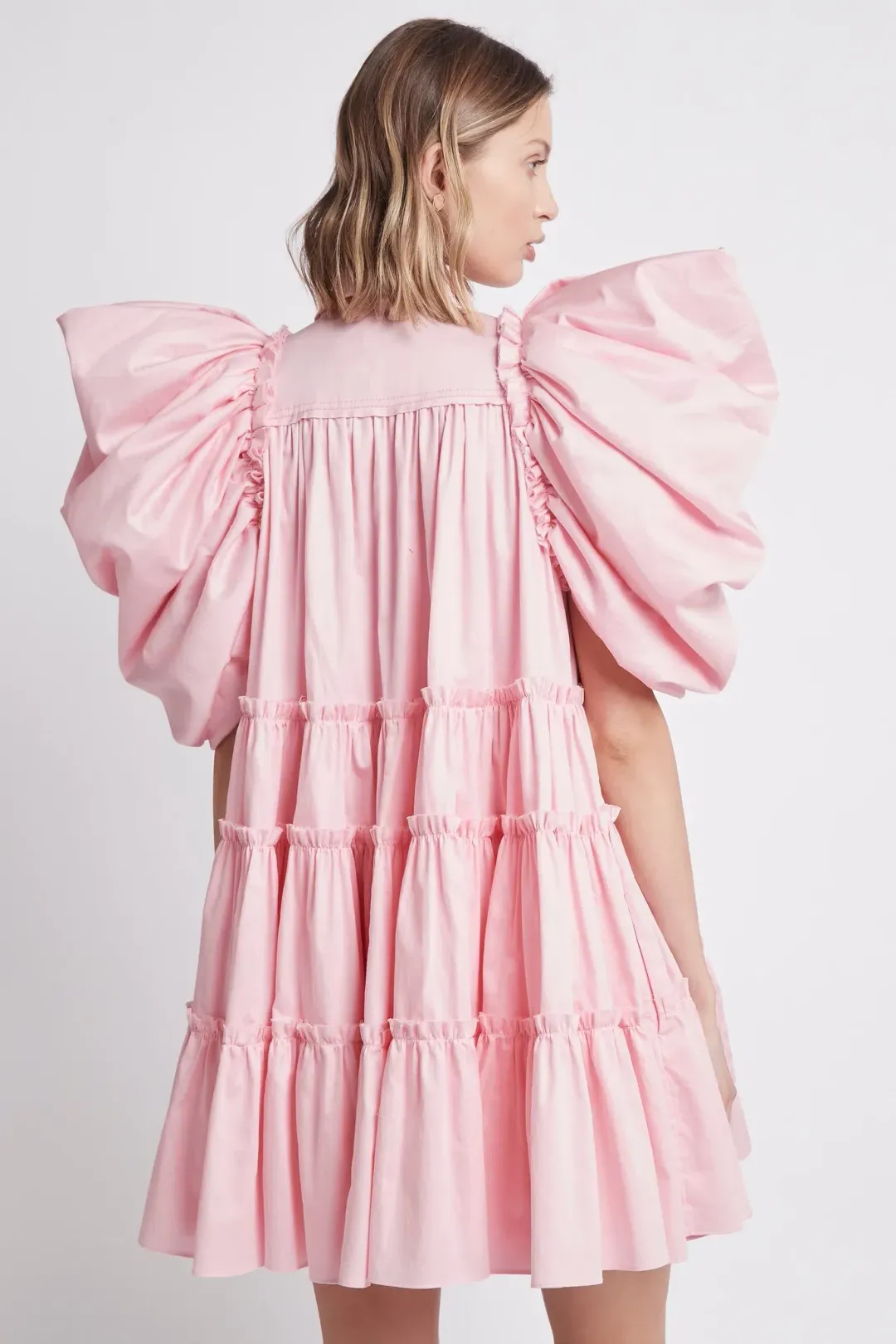 Aje Swift Butterfly Sleeve Smock Dress Pink Size AU 12 for rent on The Volte - main image