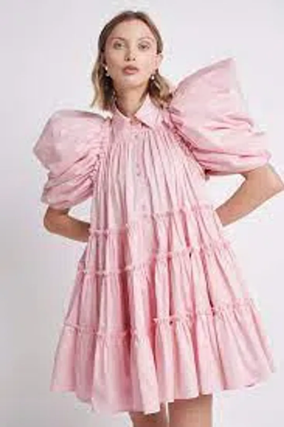 Aje Swift Butterfly Sleeve Smock Dress Pink Size AU 12 for rent on The Volte - main image