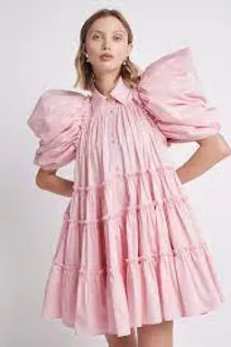 Aje Swift Butterfly Sleeve Smock Dress Pink Size AU 12 for rent on The Volte - image 2