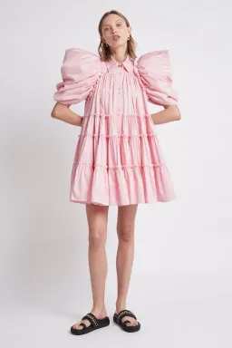 Aje Swift Butterfly Sleeve Smock Dress Pink Size AU 12 for rent on The Volte - image 1