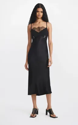 Dion Lee Lace E-Hook Slip Dress Black Size 6 for rent on The Volte - image 1