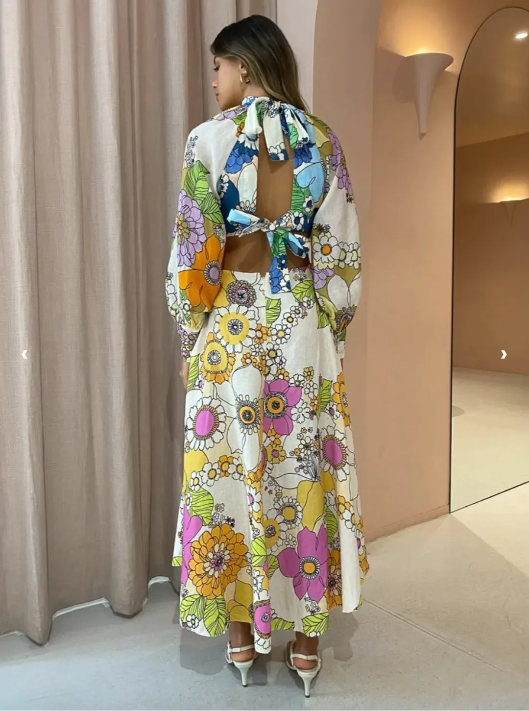 Alemais Farrah Cut Out Midi Dress Print Size 6 for rent on The Volte - main image