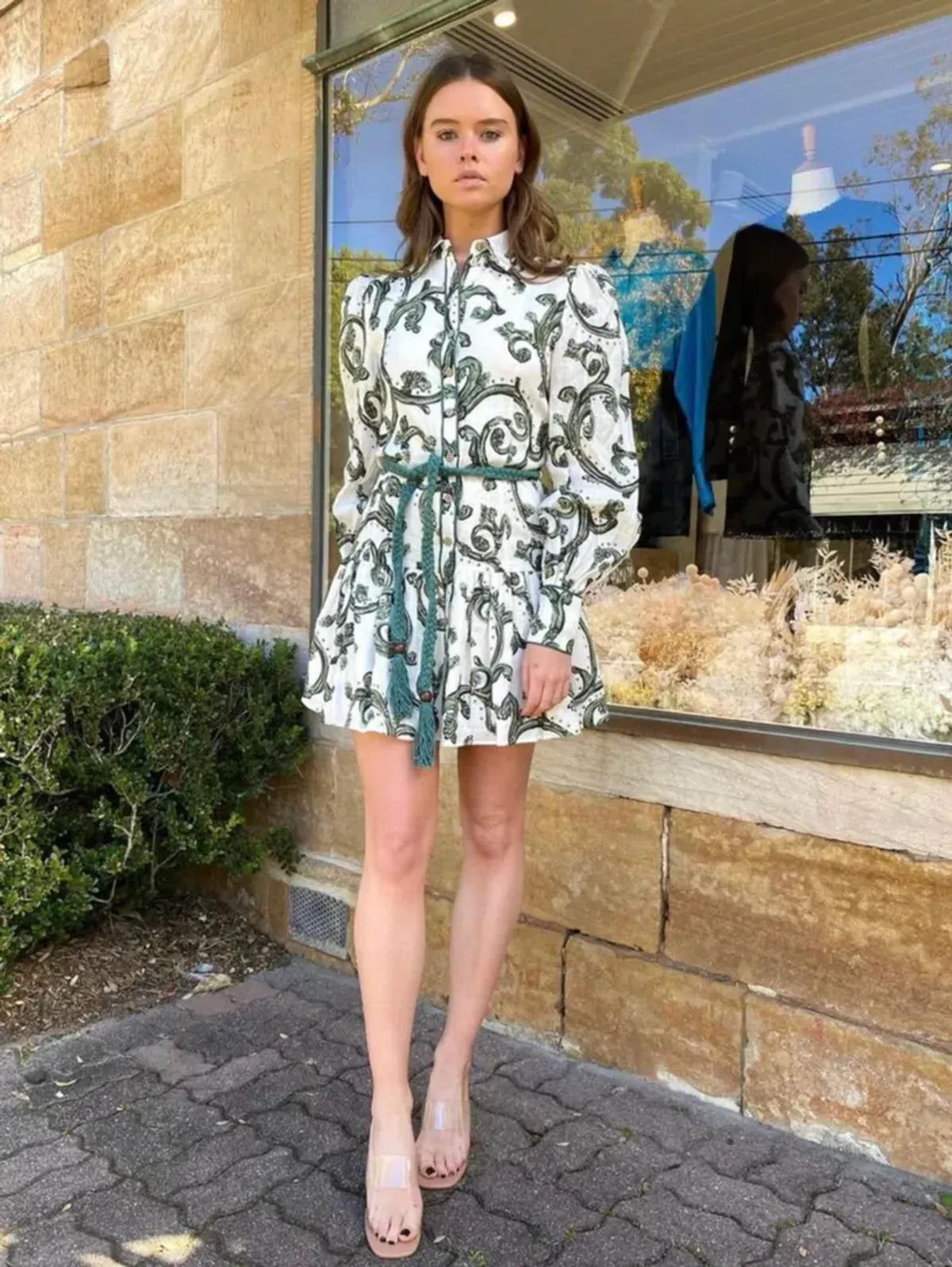 Kate Ford Zelie Short Shirt Dress Print Size 8 - Image 3