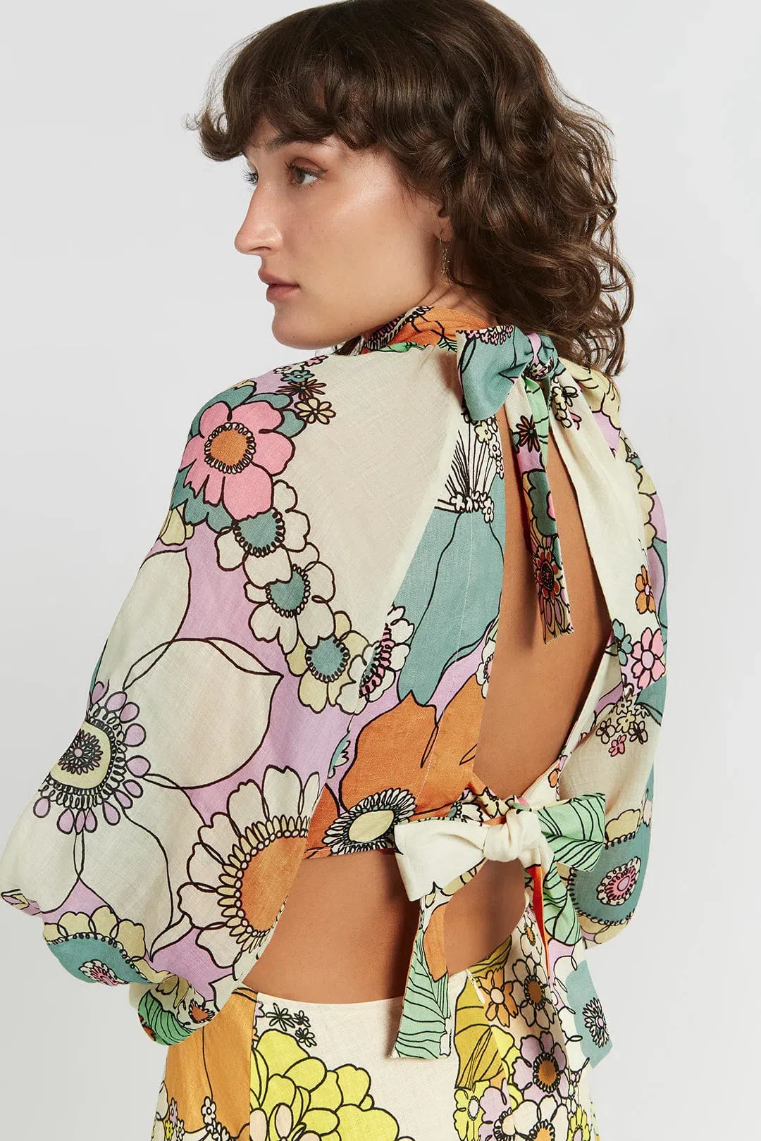 Alemais Farrah Cut Out Midi Dress Print Size 10 for rent on The Volte - main image